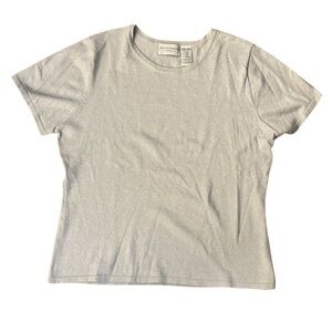 Jaclyn Smith VTG Stylish Silver Short Sleeve Women's Tee Holiday - Size XL